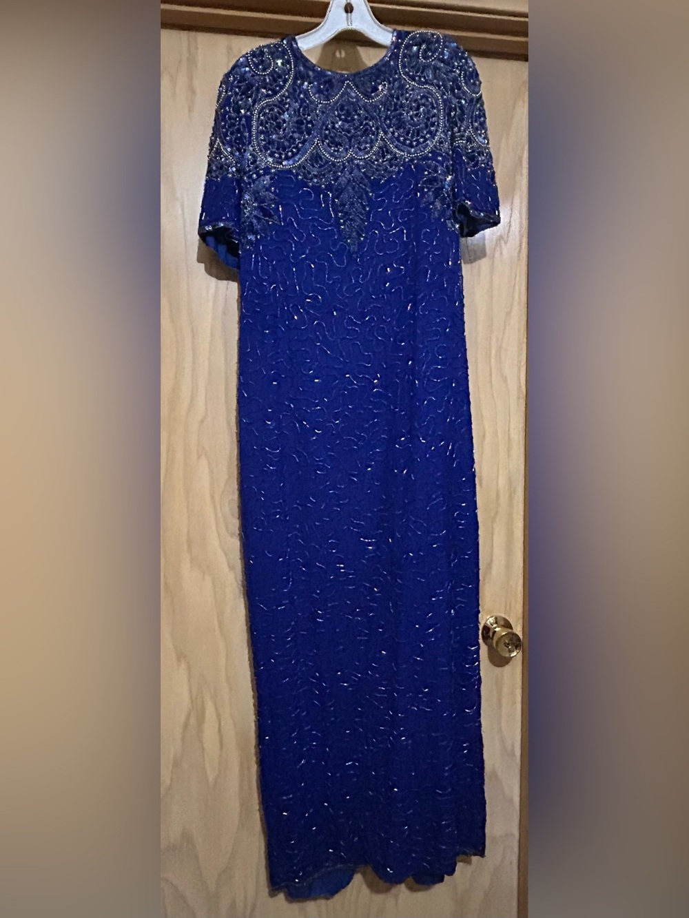 Elegant Vintage Stenay Royal Blue Sequin Gown